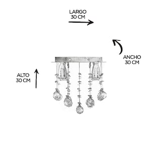 Foto 5 | Candil Colgante Gamalux Williams Krystal Plafón De 4 Luces