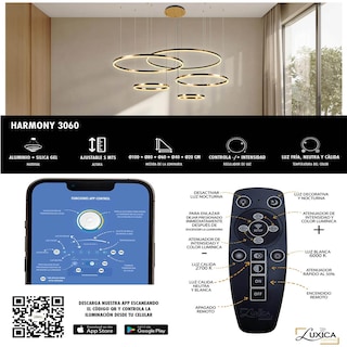 Foto 8 | Lámpara Candil Colgante Led Harmony Luxica Lighting Cromo