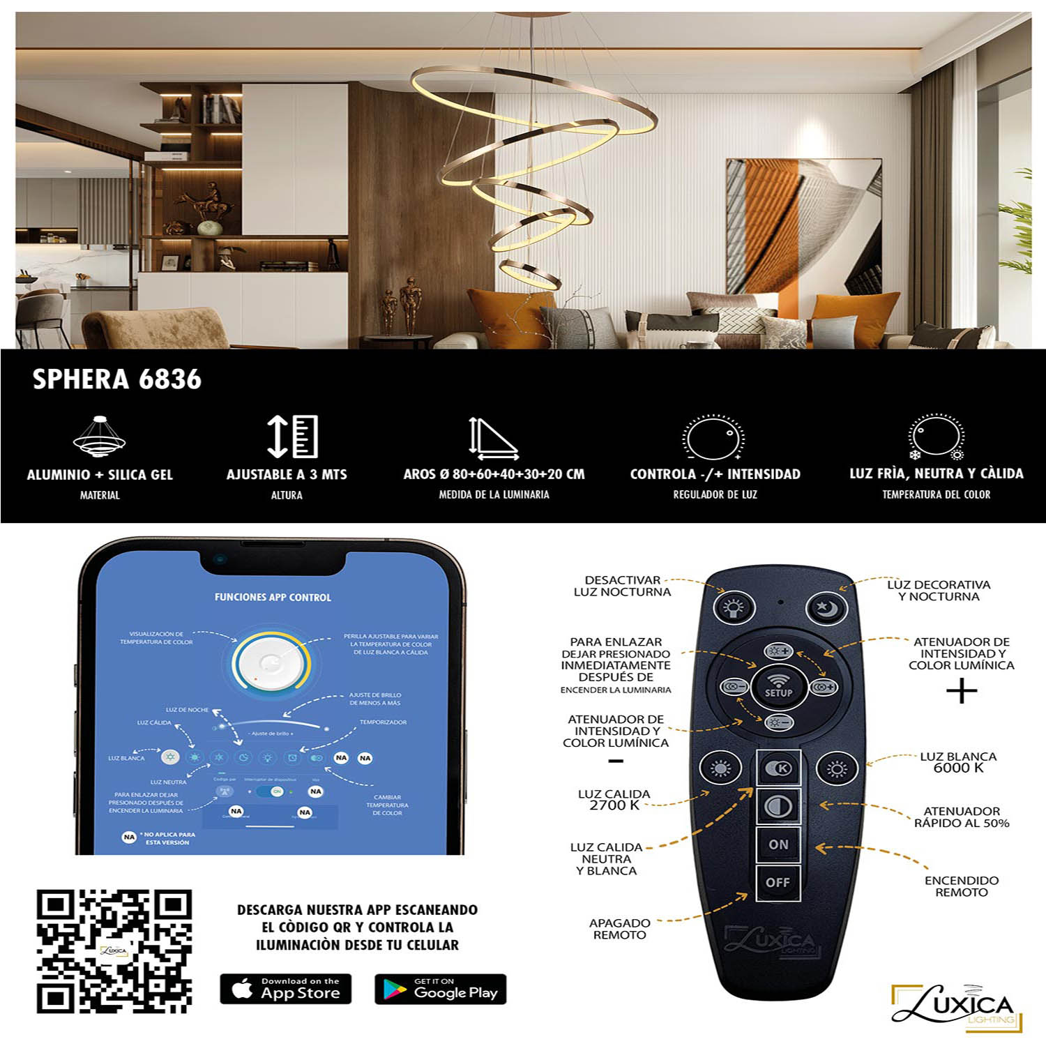 Foto 7 | Lámpara Candil Luxica Lighting Dorada
