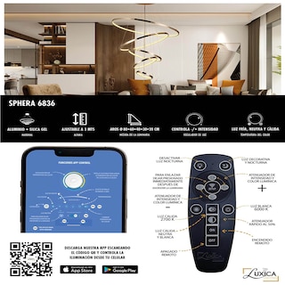 Foto 7 | Lámpara Candil Luxica Lighting Dorada