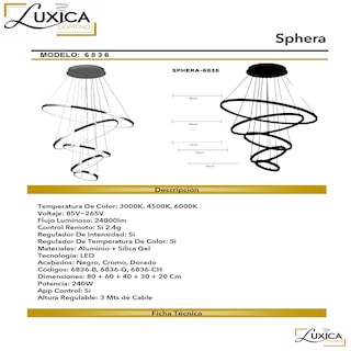 Foto 8 | Lámpara Candil Luxica Lighting Dorada