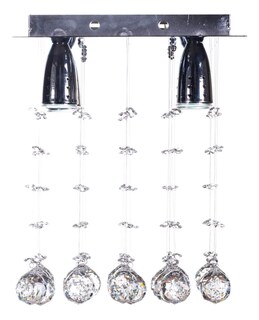 Foto 1 | Candil Colgante Gamalux Williams Krystal 4 Luces Flat 40 cm