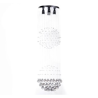 Foto 1 | Candil Colgante Gamalux Williams Krystal Doble Esfera De 5 Luces