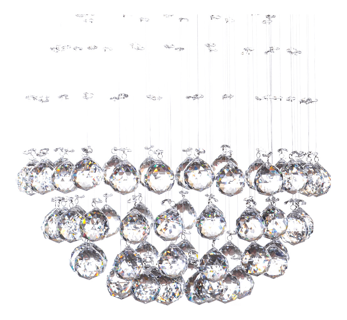 Foto 2 | Candil Colgante Gamalux Williams Krystal Doble Esfera De 5 Luces