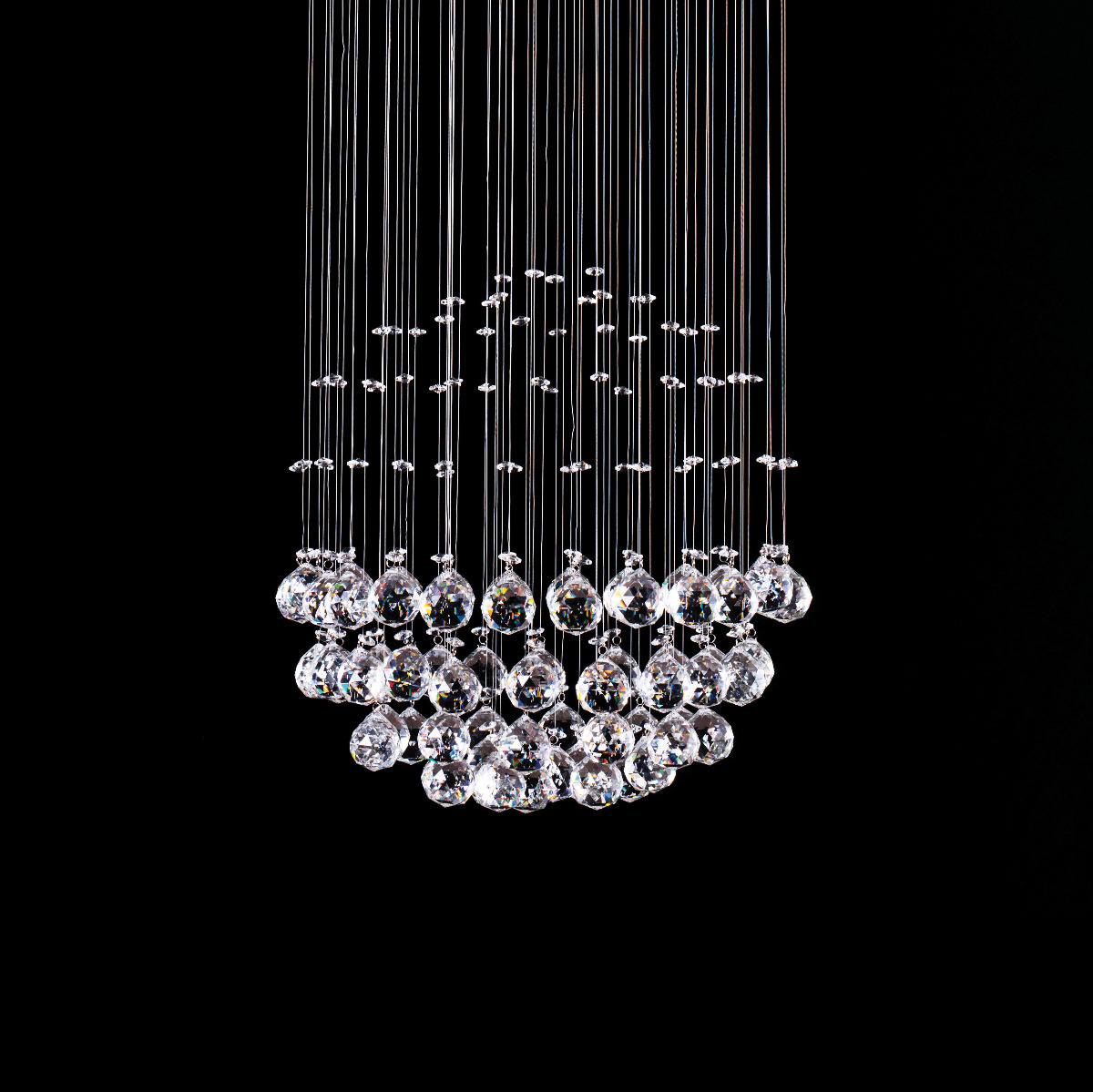 Foto 5 pulgar | Candil Colgante Gamalux Williams Krystal Doble Esfera De 5 Luces