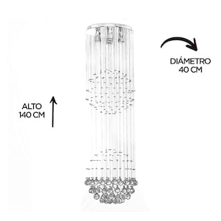 Foto 5 | Candil Colgante Gamalux Williams Krystal Doble Esfera De 5 Luces