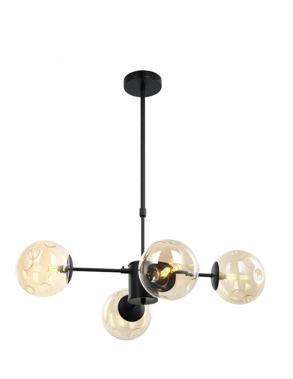 Foto 1 | Lámpara Colgante Átomo 4 Luces Moderna de Alta Calidad en color Negro
