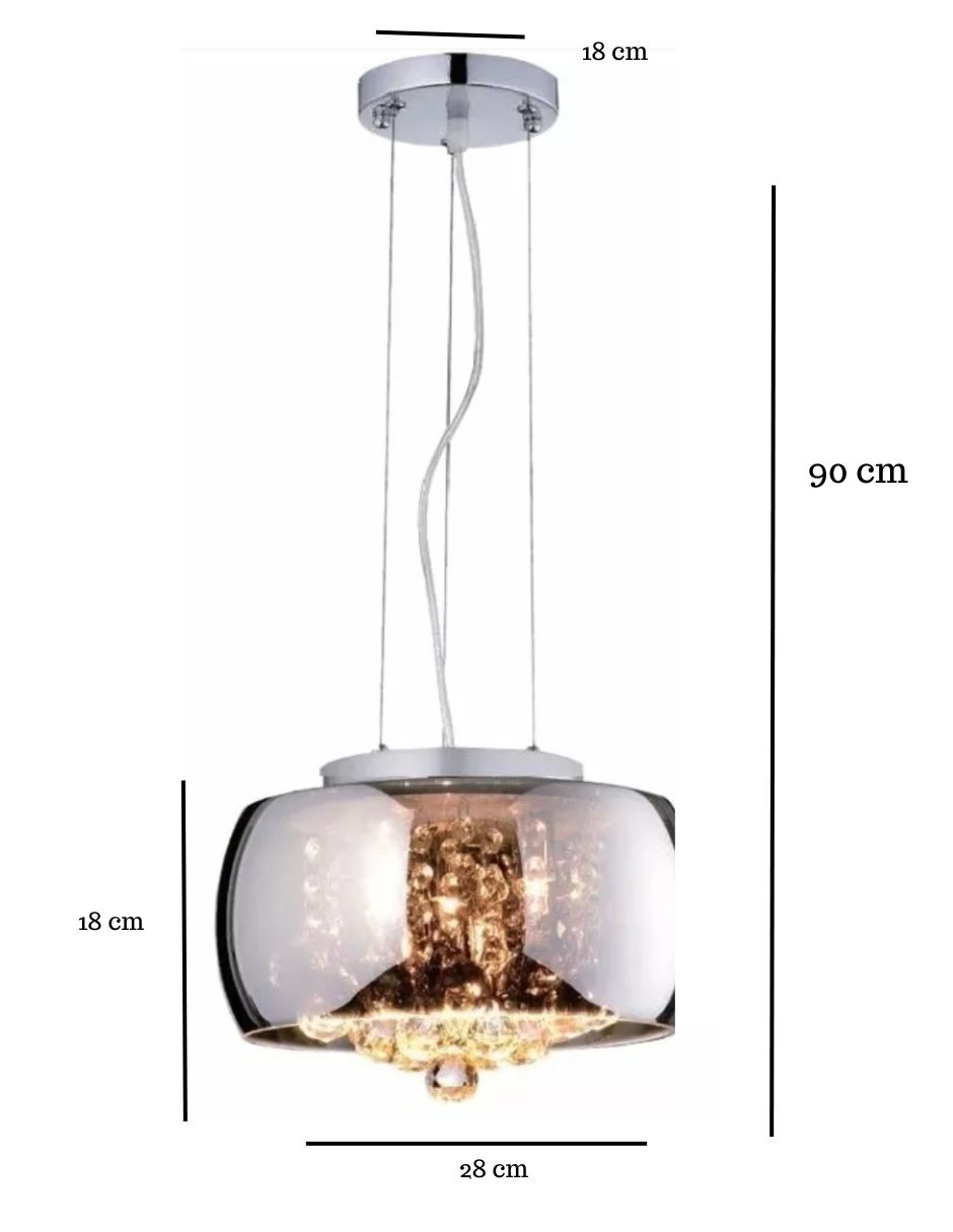 Foto 3 | Lampara Colgante Cromo