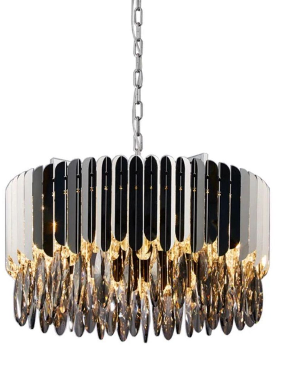 Foto 2 | Candil Colgante Iluminación Luz Vic de 8 Luces en Color Negro