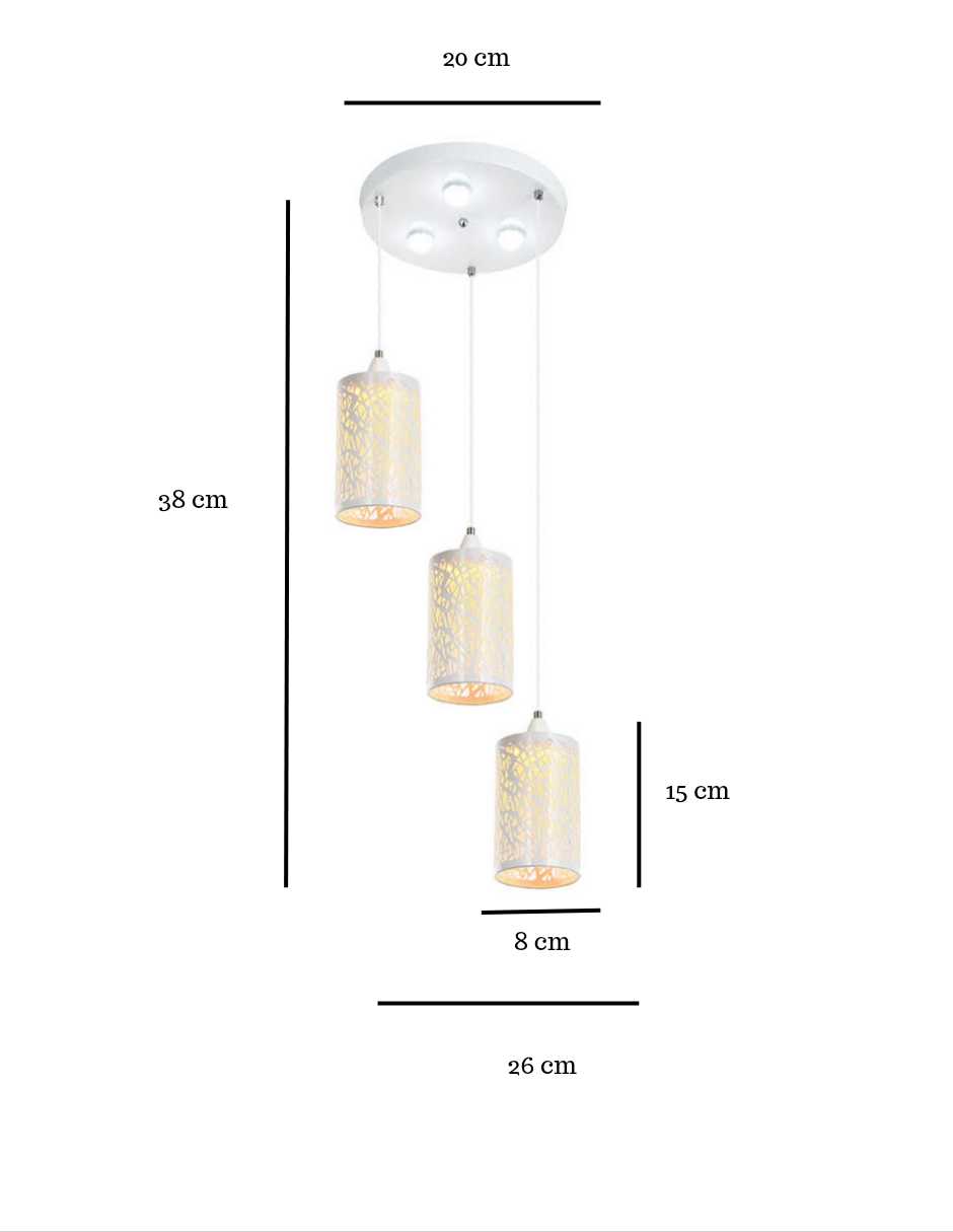 Foto 4 pulgar | Candil Iluminación Luz Vic Begonia 3 Luces