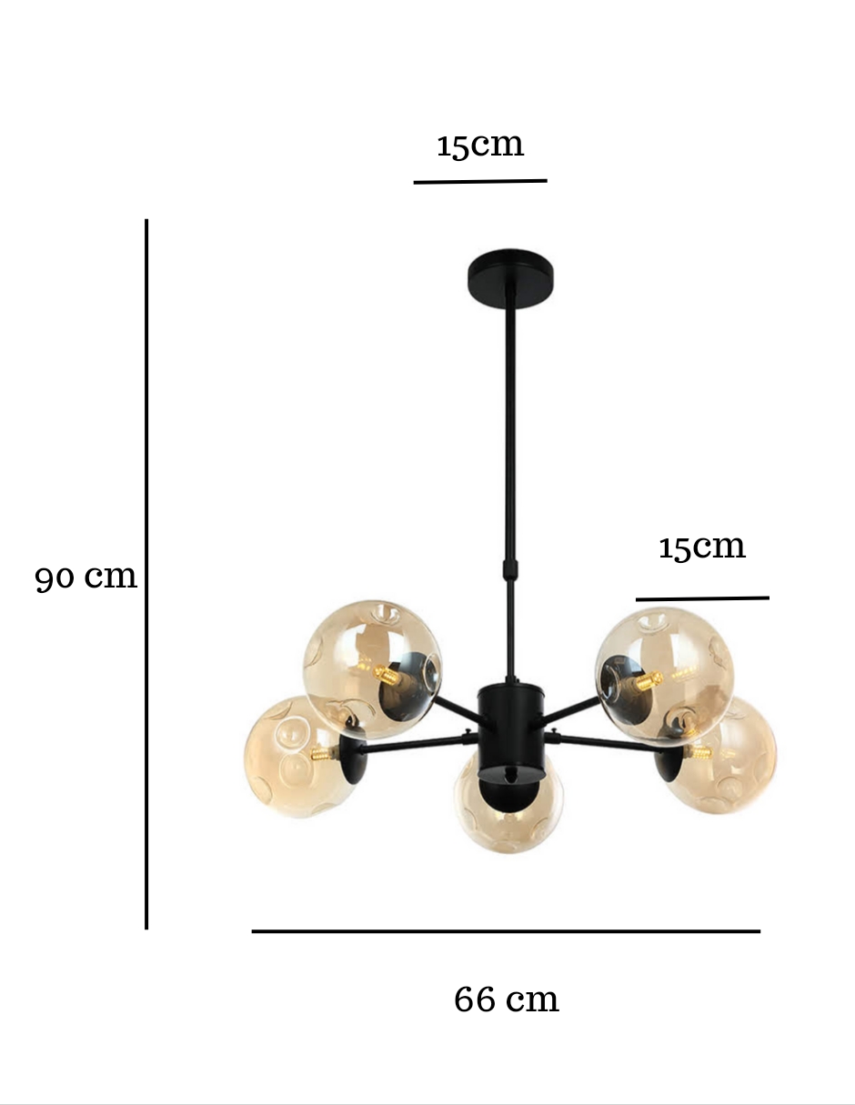 Foto 4 pulgar | Lámpara Colgante Iluminación Luz Vic Átomo 5 Luces