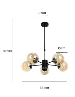Foto 3 | Lámpara Colgante Iluminación Luz Vic Átomo 5 Luces