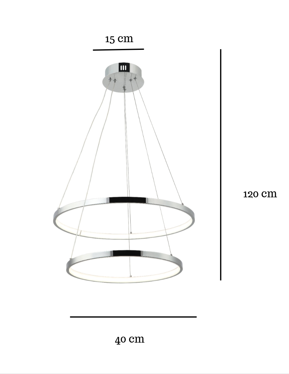 Foto 3 | Candil Colgante Dos Aros Led Infinitum