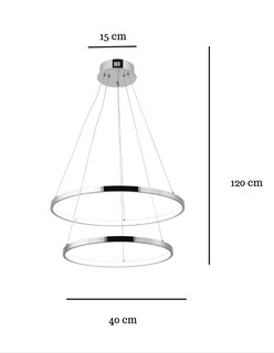Foto 3 | Candil Colgante Dos Aros Led Infinitum
