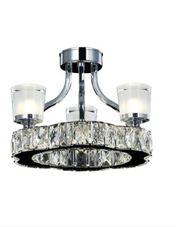 Foto 1 | Candil de Cristal 3 Luces LED con 3 Cambios de Luz
