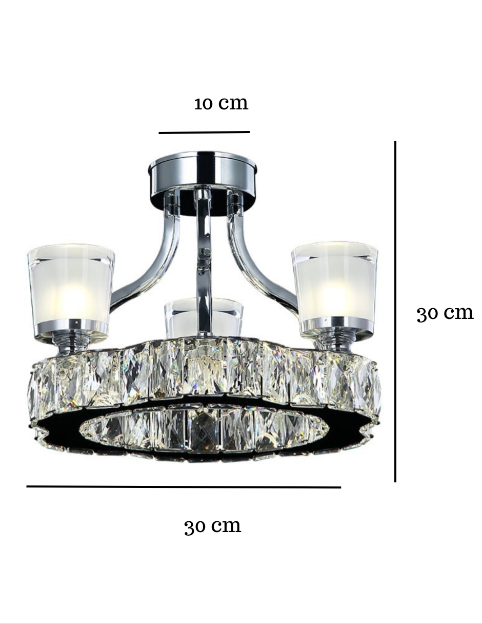 Foto 4 pulgar | Candil de Cristal 3 Luces LED con 3 Cambios de Luz