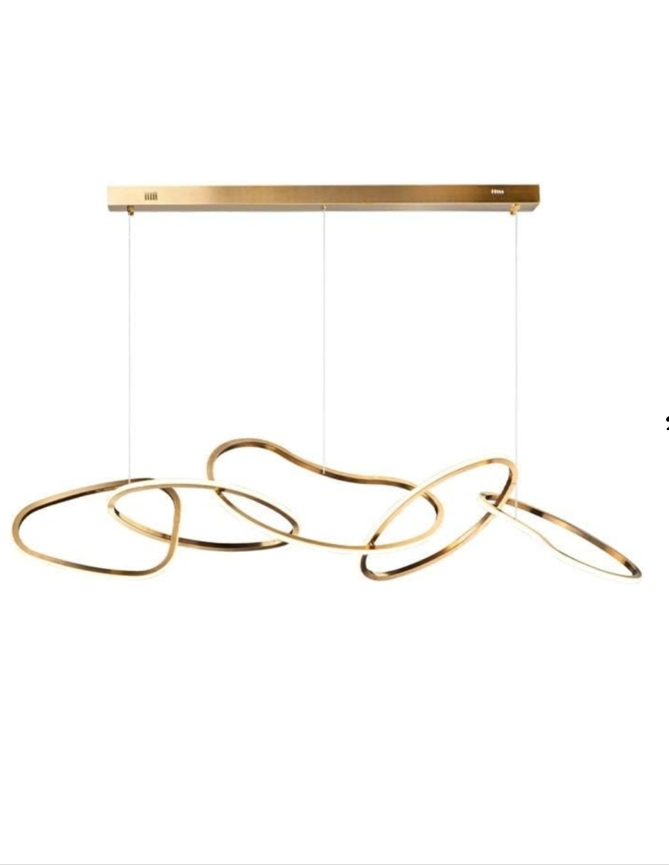 Foto 1 | Candil 5 Aros Palm Dorado