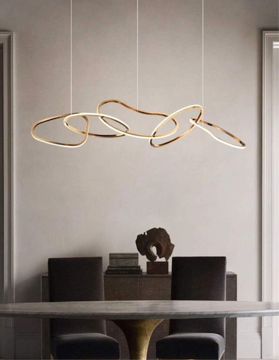 Foto 2 | Candil 5 Aros Palm Dorado