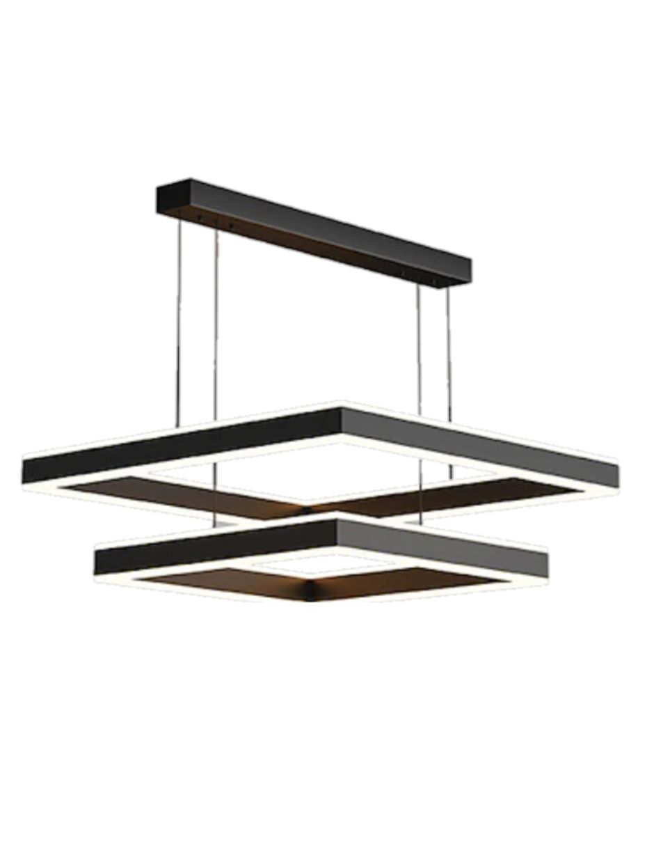 Foto 2 pulgar | Candil Estela Iluminación Luz Vic 2 Cuadrados Negros