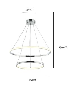 Foto 3 | Candil Colgante 2 Aros Led