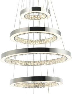 Foto 2 | Lámpara colgante Cromada Roxana de 5 Aros con 5 Luces LED