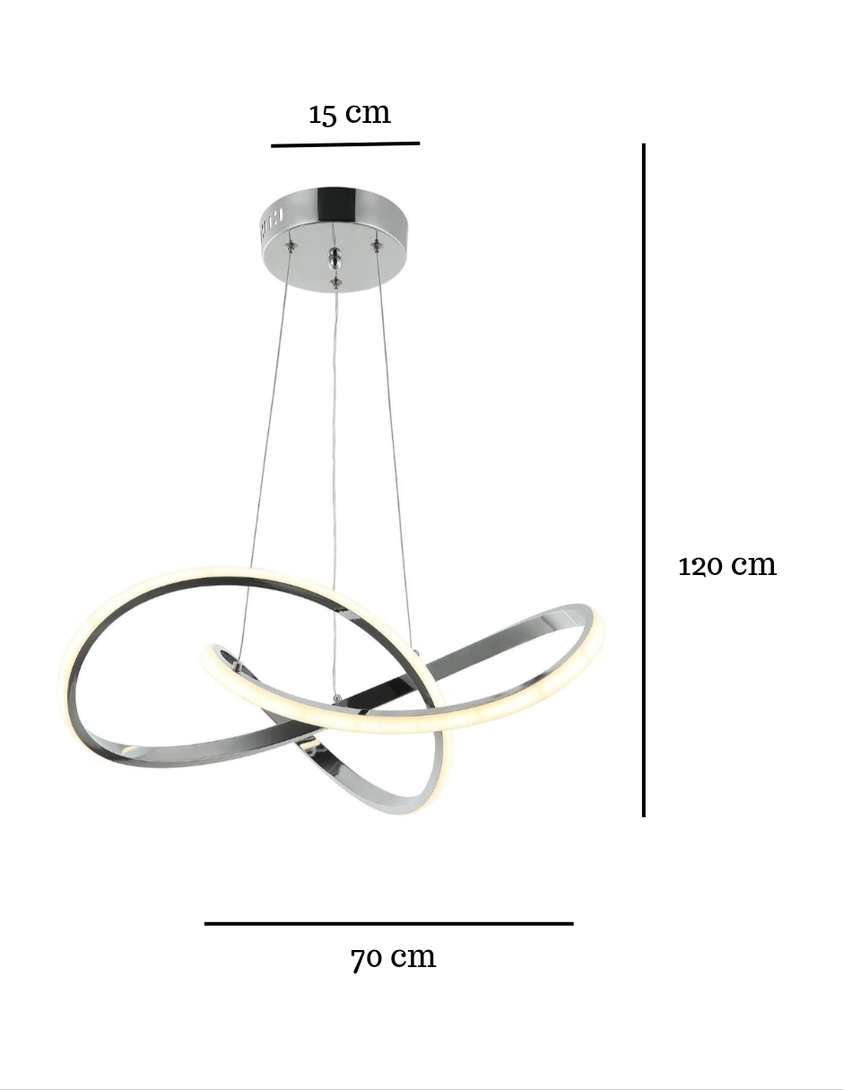 Foto 4 pulgar | Lampara Colgante Dos Aros Espiral Colgante