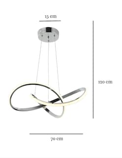Foto 3 | Lampara Colgante Dos Aros Espiral Colgante