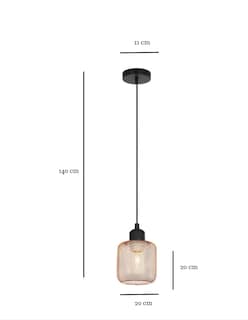 Foto 3 | Candil Iluminación Luz Vic Rust 1 Luz LED Negro