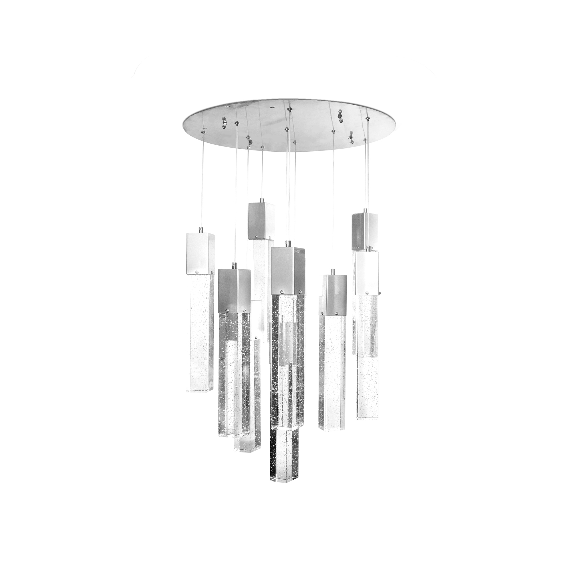 Lámpara Colgante Cristal Cortado Led Star 10 Luces Alto Ajustable Ch