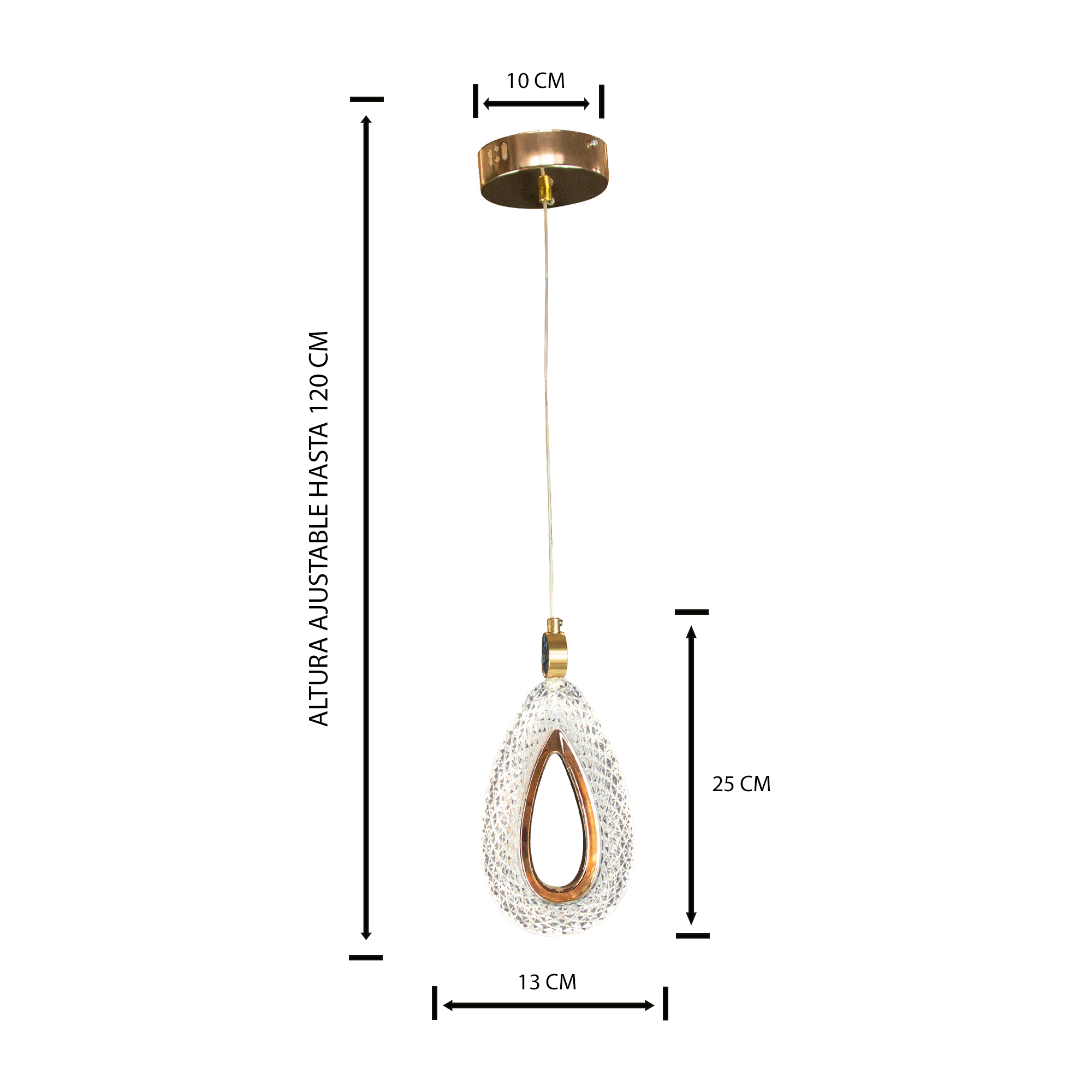 Foto 6 pulgar | Candil Colgante Acrilico Con Luz Led Cosmos Altura Ajustable