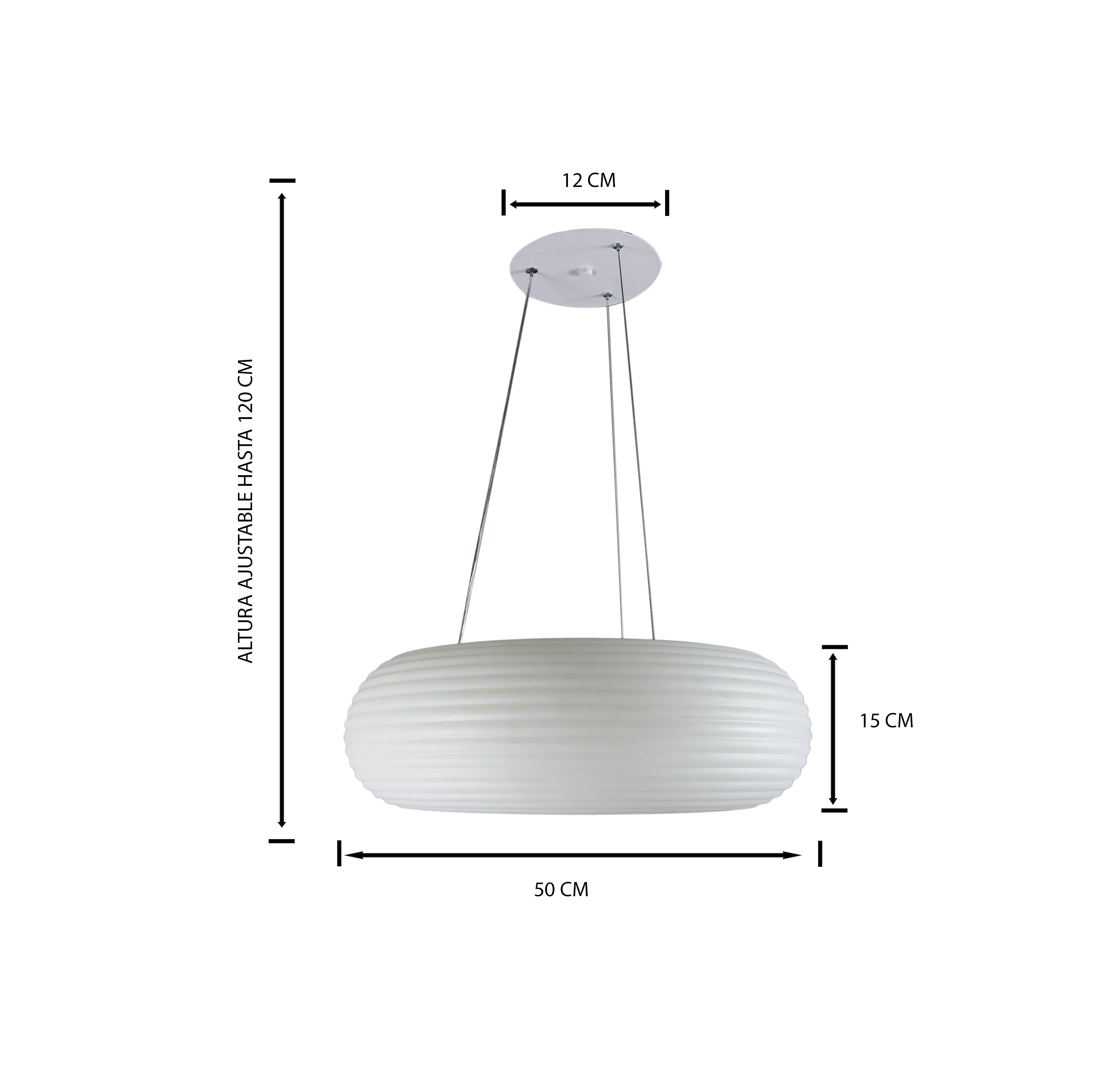 Foto 5 pulgar | Candil Colgante De Luz Led Ajustable Cosmos Circular Blanco