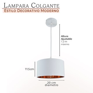 Foto 2 | Lampara Colgante Deydin Blanca