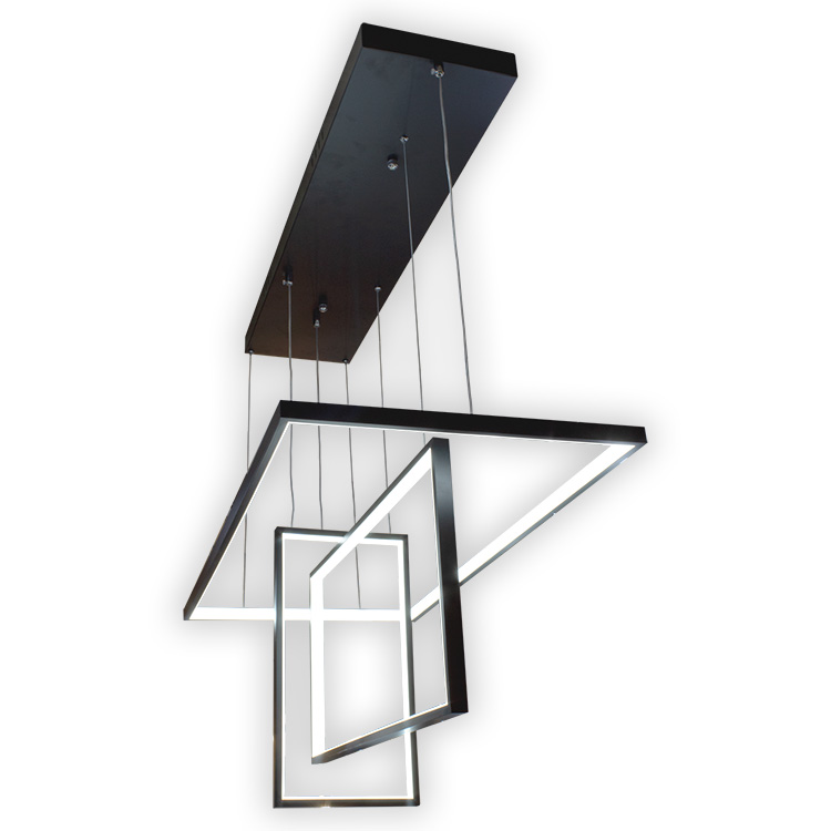 Lámpara Colgante Aluminio Tres Temperaturas Rectángulos Decoración Hogar