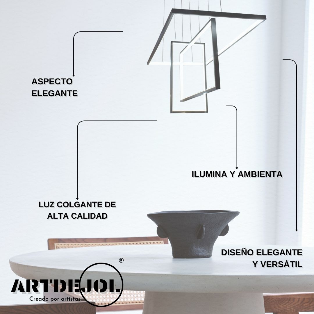 Foto 3 pulgar | Lámpara Colgante Aluminio Tres Temperaturas Rectángulos Decoración Hogar
