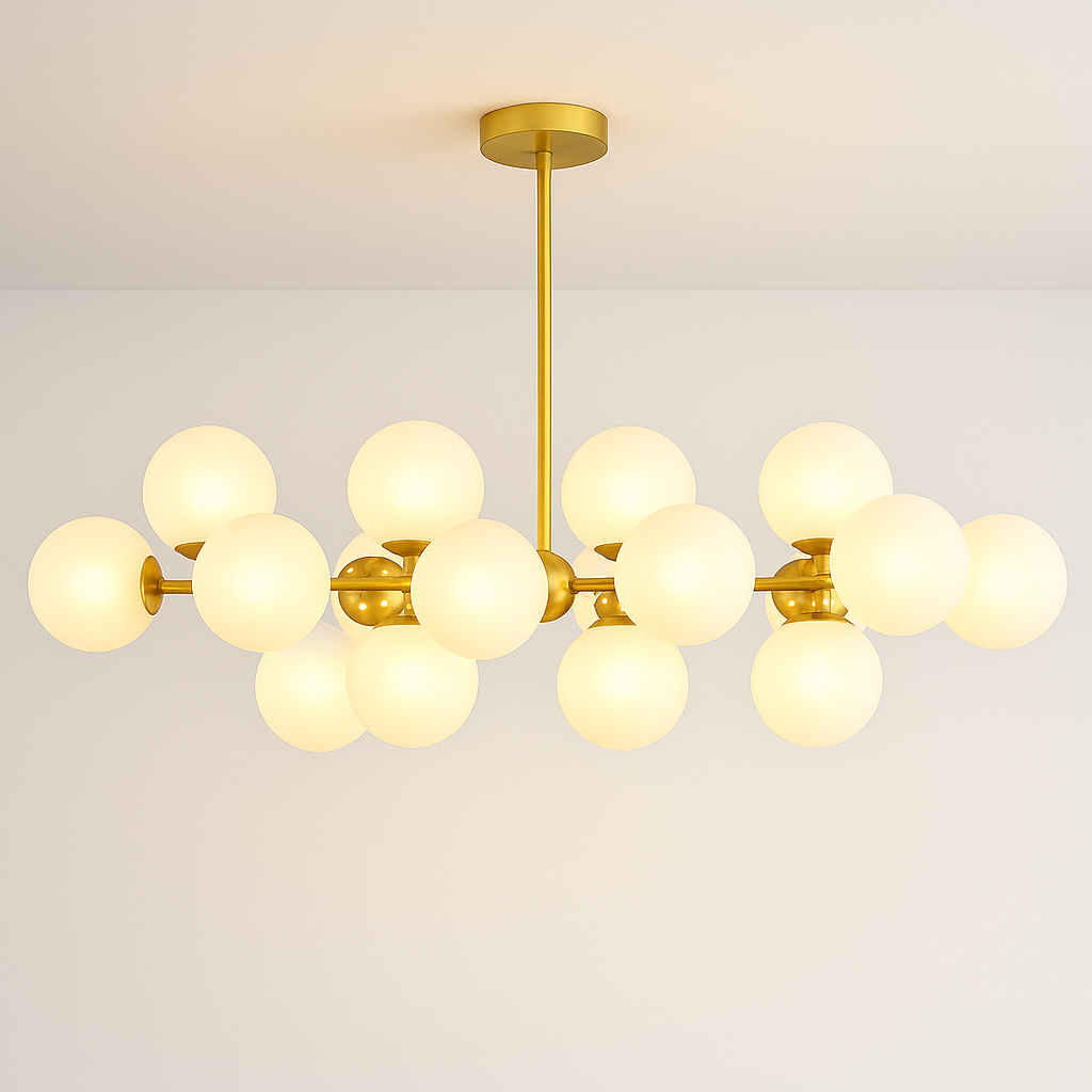Foto 1 | Candelabro Dorado 16 Esferas 150*230 Mm Decoración para sala, comedor, cuarto de TV, escaleras.
