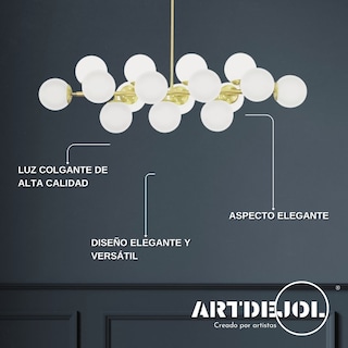 Foto 2 | Candelabro Dorado 16 Esferas 150*230 Mm Decoración para sala, comedor, cuarto de TV, escaleras.