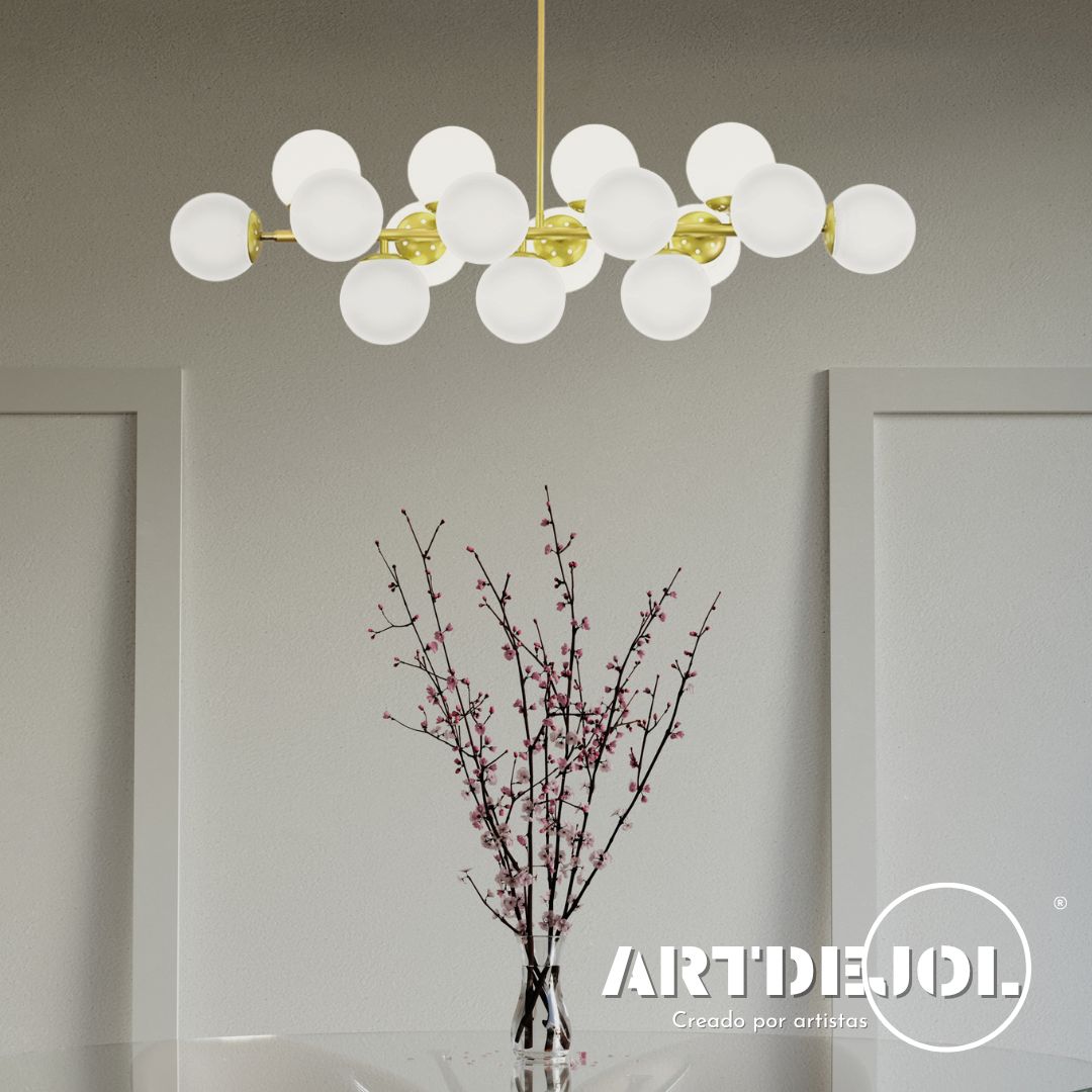 Foto 3 | Candelabro Dorado 16 Esferas 150*230 Mm Decoración para sala, comedor, cuarto de TV, escaleras.