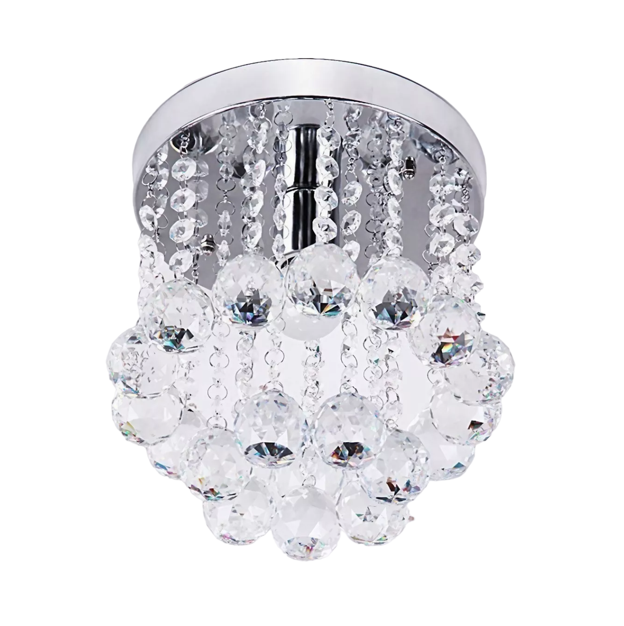 Foto 1 | Lámpara Techo Colgante Cristal Moderna Decoración Lujoso Plata