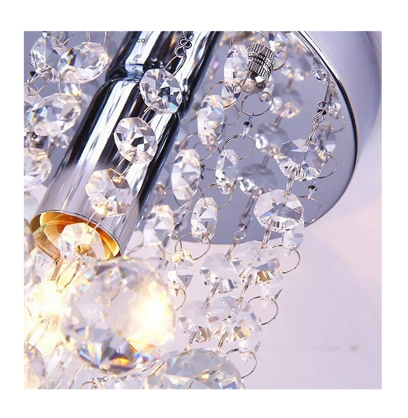 Foto 4 pulgar | Lámpara Techo Colgante Cristal Moderna Decoración Lujoso Plata