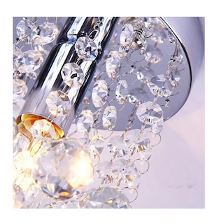 Foto 3 | Lámpara Techo Colgante Cristal Moderna Decoración Lujoso Plata