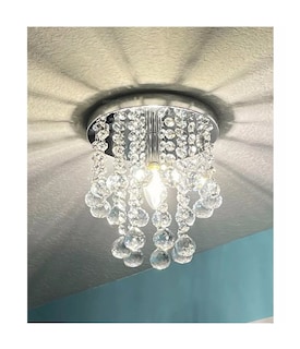 Foto 4 | Lámpara Techo Colgante Cristal Moderna Decoración Lujoso Plata