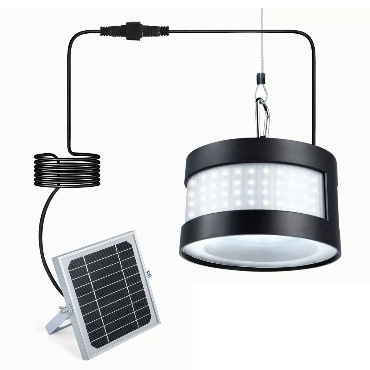 Lámpara Solar Focos Colgante De Exterior Eo Safe Imports  Esi-9134 Negro