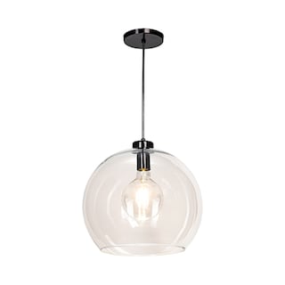 Foto 1 | Lampara Colgante Vidrio Soplado Transparente Negro Maxxi