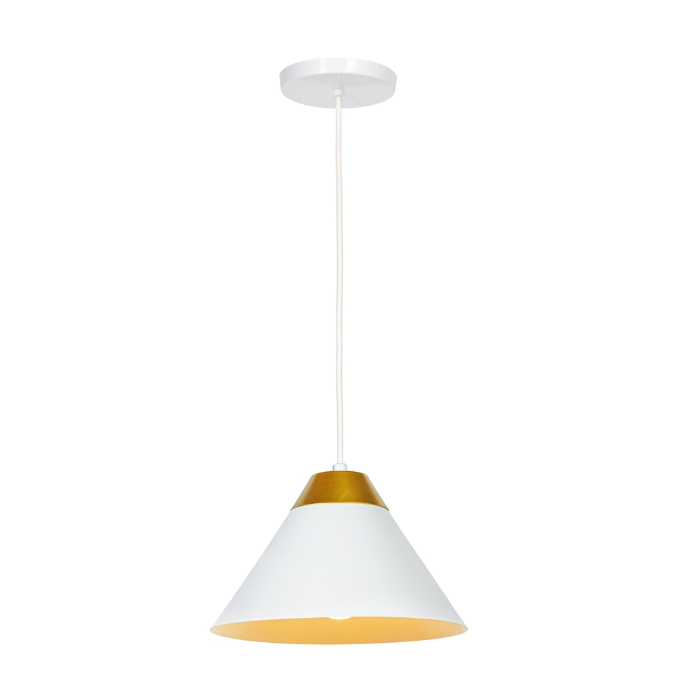 Foto 1 | Luminario Colgante Pantalla Metal Dorado Blanco Maxxi