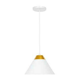 Foto 2 | Luminario Colgante Pantalla Metal Dorado Blanco Maxxi
