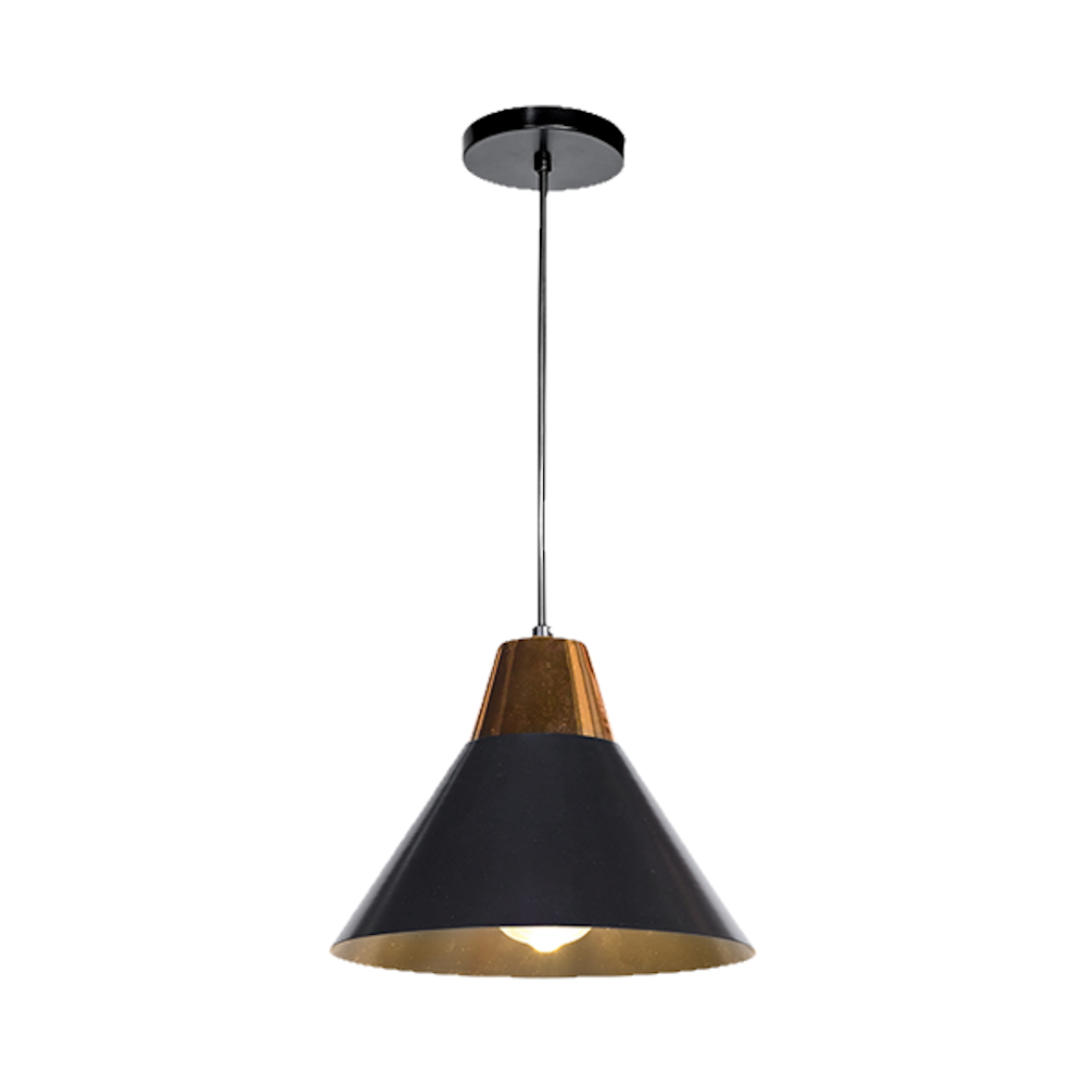 Luminario Colgante Metal Negro/cobre 127/240v Maxxi