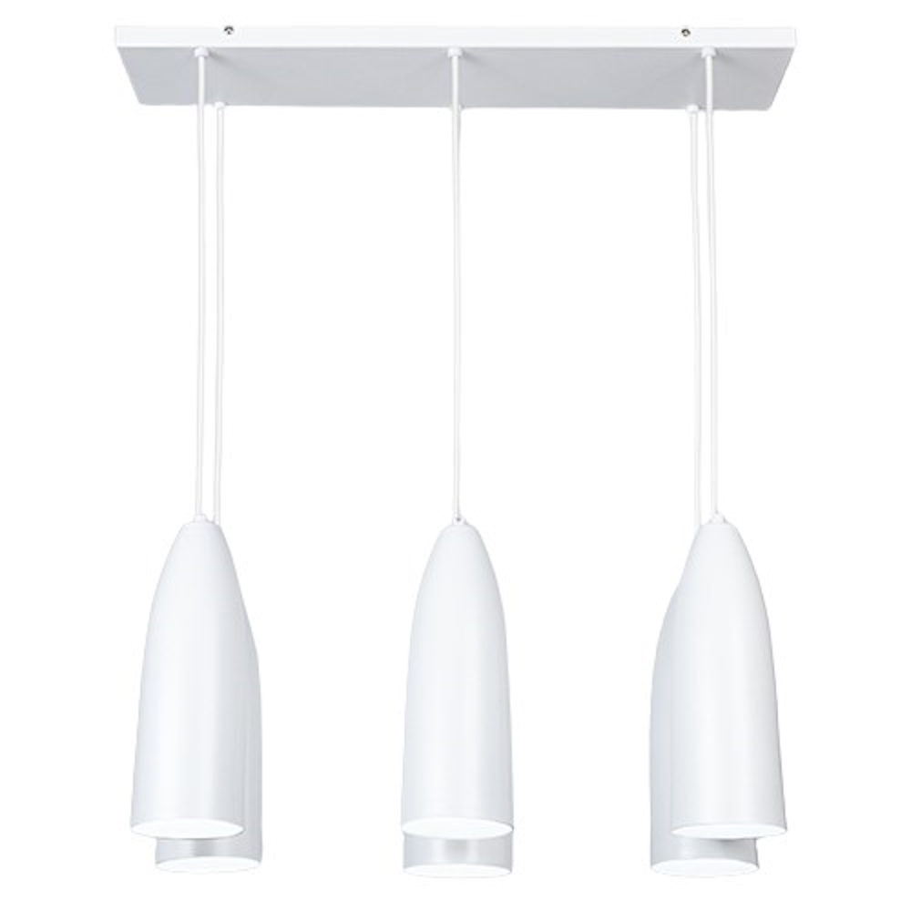 Luminario Múltiple Colgante Campana Candil Maxxi MX-CL8057/B/6 Blanco 6 Candiles