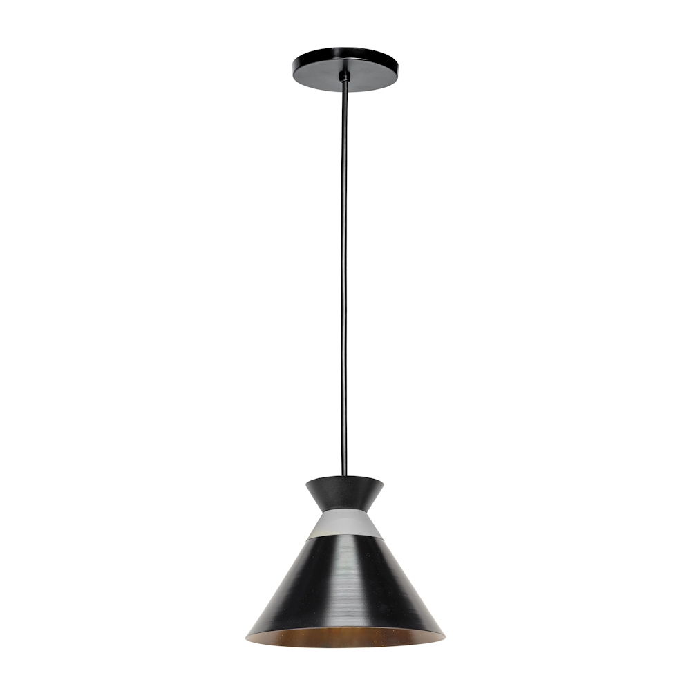 Foto 2 pulgar | Luminario Colgante Pantalla Metal Negro Detalle Gris Maxxi