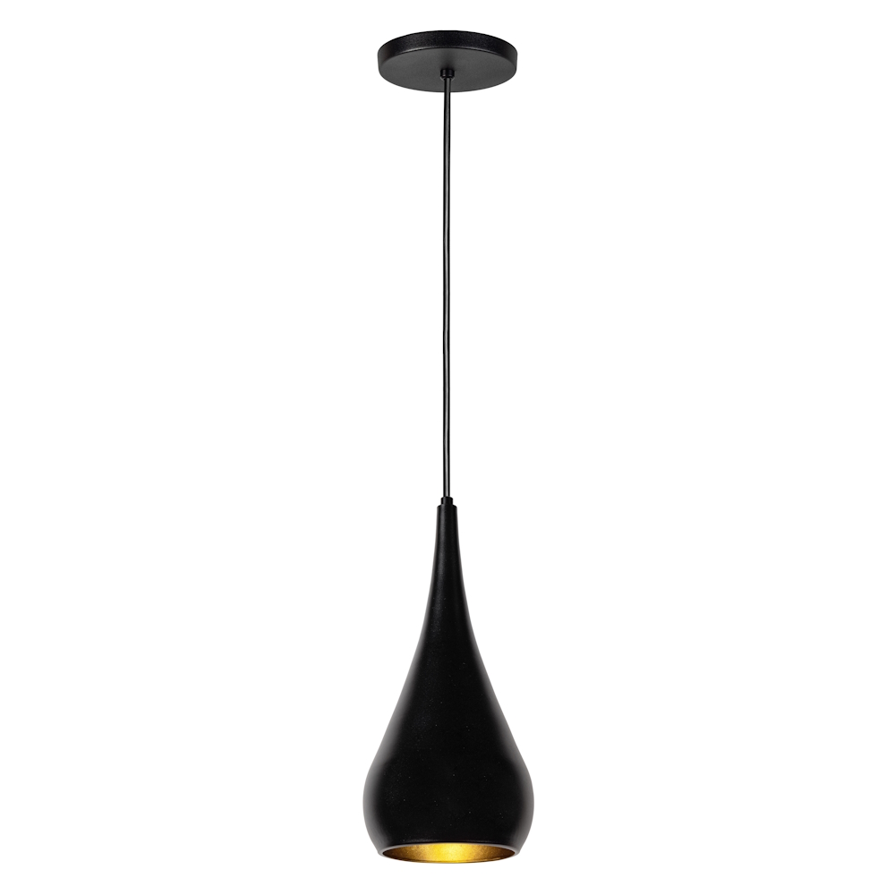 Foto 4 pulgar | Luminario Colgante Forma De Gota Acero Cromado Negro Maxxi
