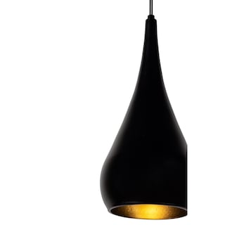 Foto 4 | Luminario Colgante Forma De Gota Acero Cromado Negro Maxxi